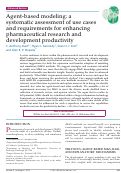 Cover page: Agent‐based modeling: a systematic assessment of use cases and requirements for enhancing pharmaceutical research and development productivity