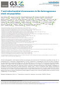 Cover page: Y and mitochondrial chromosomes in the heterogeneous stock rat population