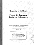 Cover page: CRYSTAL STRUCTURES AND LATTICE PARAMETERS OF THE COMPOUNDS OF BERKELIUM. II. BERKELIUM TRICHLORIDE