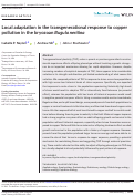 Cover page: Local adaptation in the transgenerational response to copper pollution in the bryozoan Bugula neritina