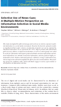 Cover page: Selective Use of News Cues: A Multiple‐Motive Perspective on Information Selection in Social Media Environments