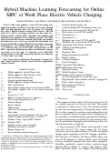 Cover page: Hybrid Machine Learning Forecasting for Online MPC of Work Place Electric Vehicle Charging