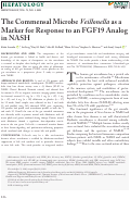 Cover page: The Commensal Microbe Veillonella as a Marker for Response to an FGF19 Analog in NASH