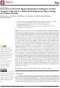 Cover page: Detection of Selected Equine Respiratory Pathogens in Stall Samples Collected at a Multi-Week Equestrian Show during the Winter Months.