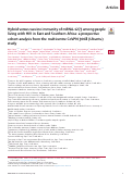 Cover page: Hybrid versus vaccine immunity of mRNA-1273 among people living with HIV in East and Southern Africa: a prospective cohort analysis from the multicentre CoVPN 3008 (Ubuntu) study.