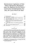 Cover page: Extraterritorial Application of State Fishery Management Regulations under the Magnuson-Stevens Fishery Conservation and Management Act: Have the Courts Missed the Boat