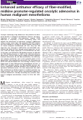 Cover page: Enhanced antitumor efficacy of fiber‐modified, midkine promoter‐regulated oncolytic adenovirus in human malignant mesothelioma