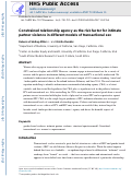 Cover page: Constrained relationship agency as the risk factor for intimate partner violence in different models of transactional sex