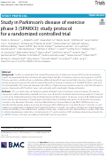 Cover page: Study in Parkinson’s disease of exercise phase 3 (SPARX3): study protocol for a randomized controlled trial