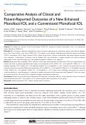Cover page: Comparative Analysis of Clinical and Patient-Reported Outcomes of a New Enhanced Monofocal IOL and a Conventional Monofocal IOL.