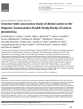 Cover page: Genome-wide association study of dental caries in the Hispanic Communities Health Study/Study of Latinos (HCHS/SOL)