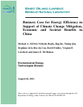 Cover page: Business Case for Energy Efficiency in Support of Climate Change Mitigation, Economic and Societal Benefits in China