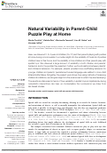 Cover page: Natural Variability in Parent-Child Puzzle Play at Home