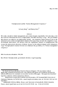 Cover page: Unemployment and the "Labour-Management Conspiracy"