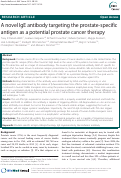 Cover page: A novel IgE antibody targeting the prostate-specific antigen as a potential prostate cancer therapy