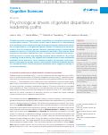 Cover page of Psychological drivers of gender disparities in leadership paths