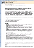 Cover page: Adenomyosis and endometriosis in the California Teachers Study.