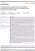 Cover page: Neuropsychiatric complications and associated management in adolescent and young adult cancer survivors: An All of Us study