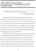 Cover page: “I Know What It’s Like to Struggle”: The Working Lives of Young Students in an Urban Community College