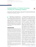 Cover page: Implementation of Cardio-Oncology Training for Cardiology Fellows