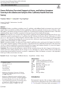 Cover page: Ozone Pollution, Perceived Support at Home, and Asthma Symptom Severity in the Adolescent Sample of the California Health Interview Survey