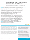 Cover page: Cervical Spine Injury Risk Factors in Children With Blunt Trauma