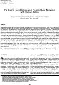 Cover page: Pig Brains Have Homologous Resting-State Networks with Human Brains