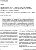 Cover page: Garage demos: using physical models to illustrate dynamic aspects of microscopic biological processes.