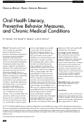 Cover page: Oral Health Literacy, Preventive Behavior Measures, and Chronic Medical Conditions