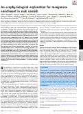 Cover page: An ecophysiological explanation for manganese enrichment in rock varnish