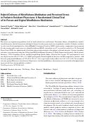 Cover page: Hybrid Delivery of Mindfulness Meditation and Perceived Stress in Pediatric Resident Physicians: A Randomized Clinical Trial of In-Person and Digital Mindfulness Meditation