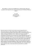 Cover page: Rock Weirs as Tools for Stabilization in Restoration Projects: An appraisal and comparison of two stream restoration projects in Northern California