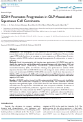 Cover page: SOX4 Promotes Progression in OLP-Associated Squamous Cell Carcinoma