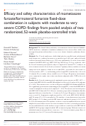 Cover page: Efficacy and safety characteristics of mometasone furoate/formoterol fumarate fixed-dose combination in subjects with moderate to very severe COPD: findings from pooled analysis of two randomized, 52-week placebo-controlled trials