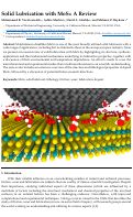 Cover page: Solid Lubrication with MoS2: A Review