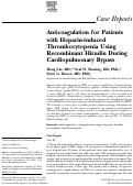 Cover page: Anticoagulation for patients with heparin-induced thrombocytopenia using recombinant hirudin during cardiopulmonary bypass