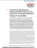 Cover page: The Western Diet Regulates Hippocampal Microvascular Gene Expression: An Integrated Genomic Analyses in Female Mice
