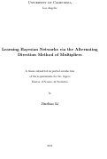 Cover page: Learning Bayesian Networks via the Alternating Direction Method of Multipliers