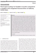 Cover page: Flood regime typology for floodplain ecosystem management as applied to the unregulated Cosumnes River of California, United States