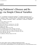 Cover page: Predicting Parkinson’s Disease and Its Pathology via Simple Clinical Variables