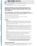 Cover page: Symptom Variability and Early Symptom Regression in the MAPP Study: A Prospective Study of Urological Chronic Pelvic Pain Syndrome