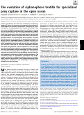Cover page: The evolution of siphonophore tentilla for specialized prey capture in the open ocean.
