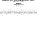 Cover page: The Relationship between Anxiety, Mind Wandering and Task-switching: ADiffusion Model Analysis