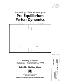 Cover page: Workshop on Preequilibrium Proton Dynamics