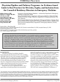 Cover page: Physician Pipeline and Pathway Programs: An Evidence-based Guide to Best Practices for Diversity, Equity, and Inclusion from the Council of Residency Directors in Emergency Medicine