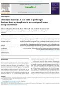 Cover page: Osteolytic mystery: A rare case of pathologic fracture from a phosphaturic mesenchymal tumor in hip and femur.