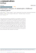 Cover page: Phenotypic analysis of catastrophic childhood epilepsy genes