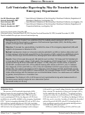 Cover page: Left Ventricular Hypertrophy May Be Transient in the Emergency Department