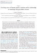 Cover page: Chapter 4 Evolving views of human genetic variation and its relationship to neurologic and psychiatric disease