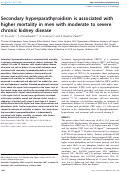 Cover page: Secondary hyperparathyroidism is associated with higher mortality in men with moderate to severe chronic kidney disease